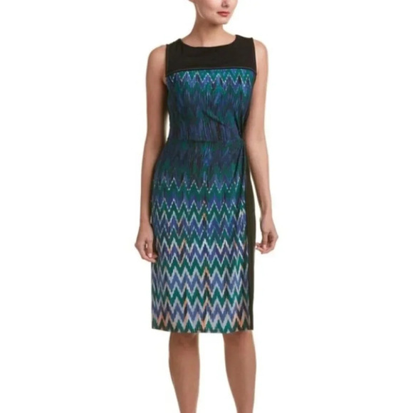 BCBG Max Azria  Chevron Print Shift Dress Sz XXS - Picture 1 of 4